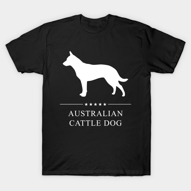 Australian Cattle Dog White Silhouette T-Shirt by millersye